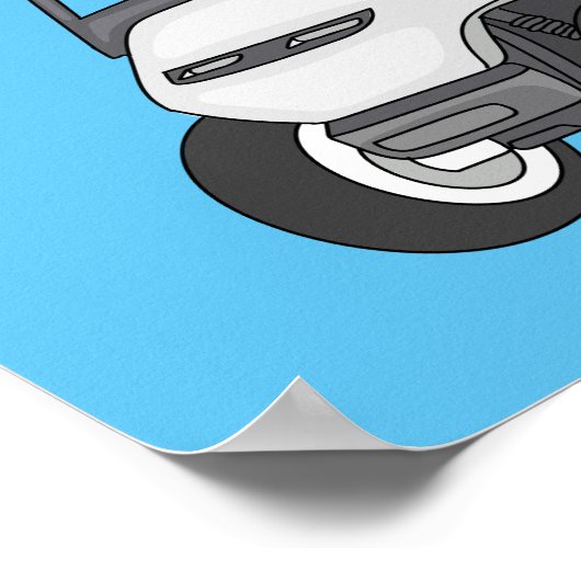 Golfwagen/Golf Buggy Cartoon Abbildung Poster (Ecke)