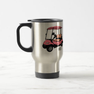 Golfwagen/Golf Buggy Cartoon Abbildung Reisebecher