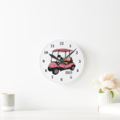 Golfwagen/Golf Buggy Cartoon Abbildung Runde Wanduhr (Zuhause)