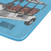Golfwagen/Golf Buggy Cartoon Abbildung Schneidebrett (Ecke)
