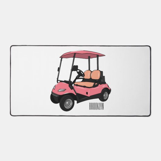 Golfwagen/Golf Buggy Cartoon Abbildung Schreibtischunterlage (Vorderseite)