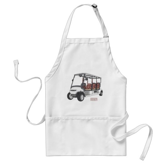 Golfwagen/Golf Buggy Cartoon Abbildung Schürze (Vorne)