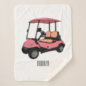 Golfwagen/Golf Buggy Cartoon Abbildung Sherpadecke (Vorderseite)