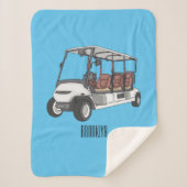 Golfwagen/Golf Buggy Cartoon Abbildung Sherpadecke (Vorderseite)