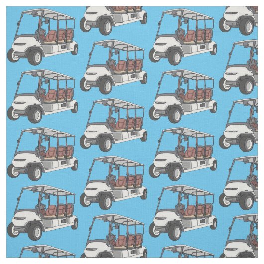 Golfwagen/Golf Buggy Cartoon Abbildung Stoff (Muster)