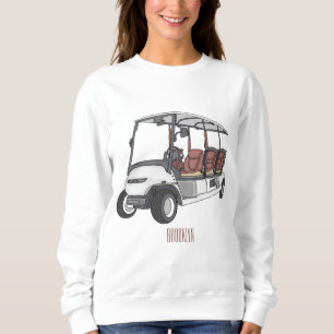 Golfwagen/Golf Buggy Cartoon Abbildung Sweatshirt
