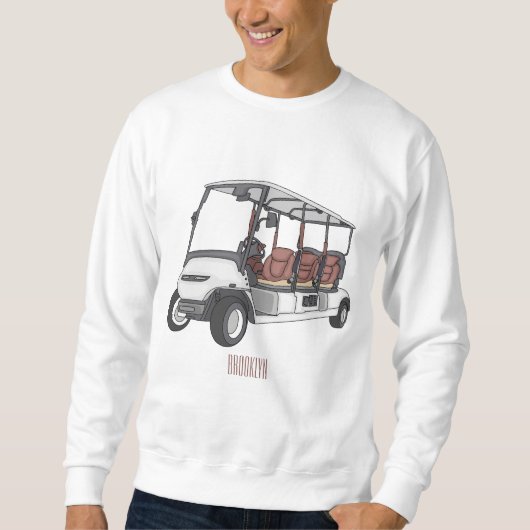Golfwagen/Golf Buggy Cartoon Abbildung Sweatshirt (Vorderseite)