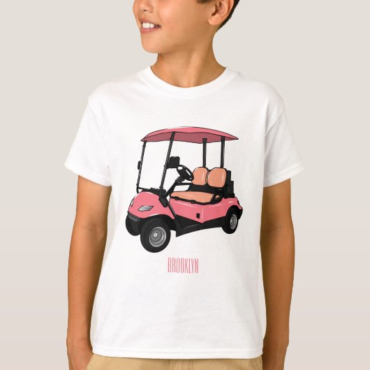 Golfwagen/Golf Buggy Cartoon Abbildung T-Shirt (Vorderseite)