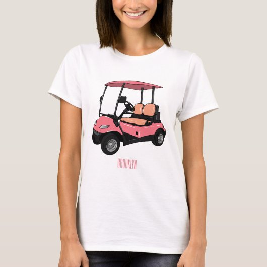 Golfwagen/Golf Buggy Cartoon Abbildung T-Shirt (Vorderseite)