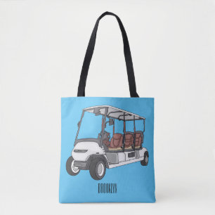 Golfwagen/Golf Buggy Cartoon Abbildung Tasche