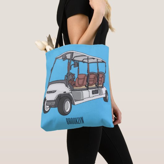 Golfwagen/Golf Buggy Cartoon Abbildung Tasche (Von Nahem)