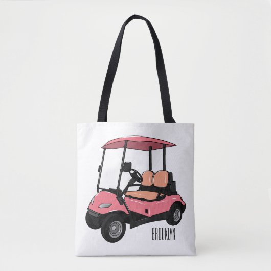 Golfwagen/Golf Buggy Cartoon Abbildung Tasche (Vorderseite)