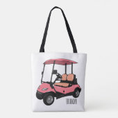 Golfwagen/Golf Buggy Cartoon Abbildung Tasche (Rückseite)