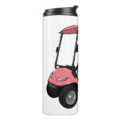 Golfwagen/Golf Buggy Cartoon Abbildung Thermosbecher (Nach links gedreht)