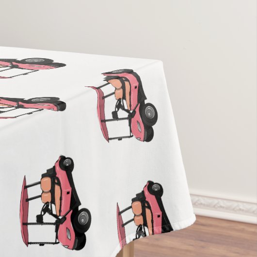 Golfwagen/Golf Buggy Cartoon Abbildung Tischdecke (Beispiel)