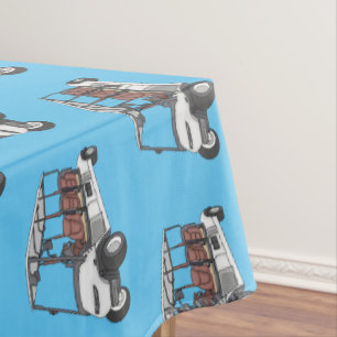 Golfwagen/Golf Buggy Cartoon Abbildung Tischdecke