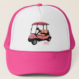 Golfwagen/Golf Buggy Cartoon Abbildung Truckerkappe