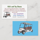 Golfwagen/Golf Buggy Cartoon Abbildung Visitenkarte (Vorne/Hinten)