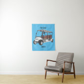 Golfwagen/Golf Buggy Cartoon Abbildung Wandteppich (Beispiel)