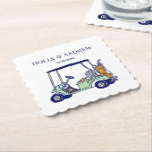 Golfwagen Golfbag Club Hochzeit DIY Mehrfarbig #3 Untersetzer (angewinkelt)