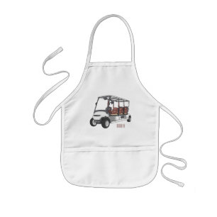 Golfwagen / Golfkarren Cartoons Illustration Kinderschürze