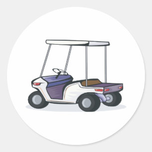 Golfwagen-Grafik Runder Aufkleber