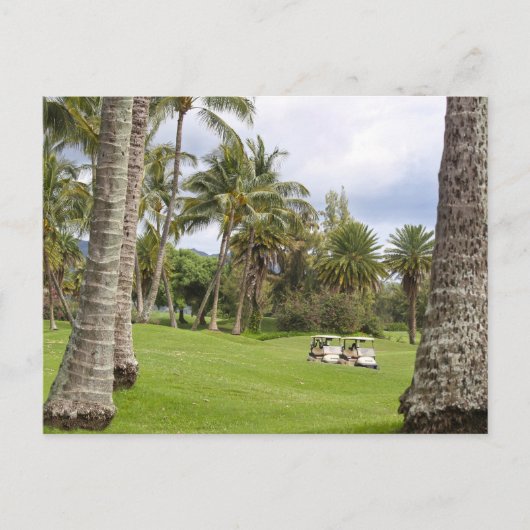 Golfwagen in Poipu Bay, Kauai, Hawaii Postkarte (Vorderseite)