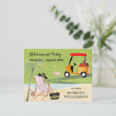 Golfwagen-Kurs-Ruhestandsparty Einladung (Stehend Vorderseite)