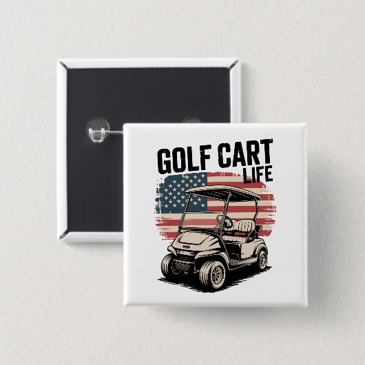 Golfwagen-Leben Ehemann Golfen Golfer Liebhaber Button (Vorne & Hinten)