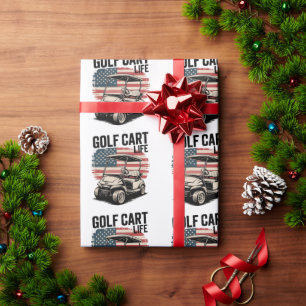 Golfwagen Leben Ehemann Golfen Golfer Liebhaber Geschenkpapier