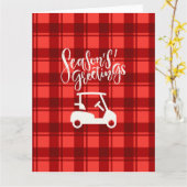 Golfwagen mit der Begrüßung der Jahreszeit am Rote Karte (Gelbe Blume)