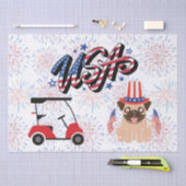 Golfwagen mit Flagge von Amerika für 4. Juli   Seidenpapier (Handwerk)
