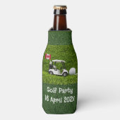 Golfwagen mit kanadischer Flagge für Golfer-Party Flaschenkühler (Flaschenvorderseite)