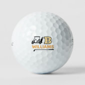 Golfwagen mit maßgeschneiderter B-Initiale und Nam Golfball (Vorderseite)