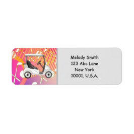 Golfwagen mit Name und Anschrift