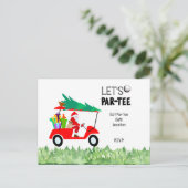 Golfwagen mit Santa Claus Lass Par T-Shirt Golfer Postkarte (Stehend Vorderseite)