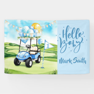Golfwagen mit Text Hello Baby für Golf spielenden  Banner
