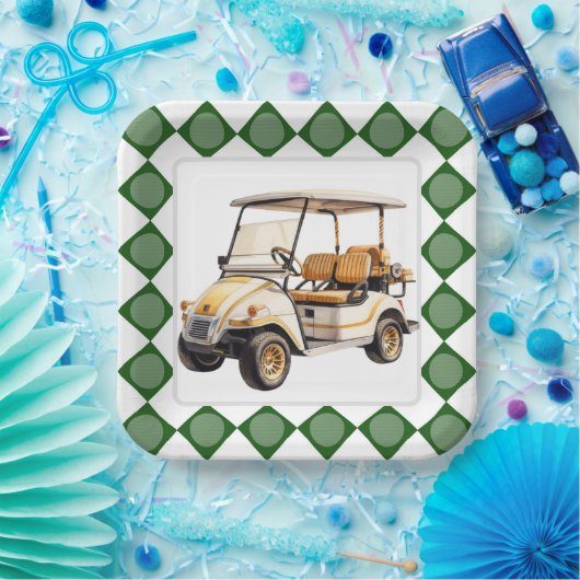 Golfwagen Pappteller (Party)