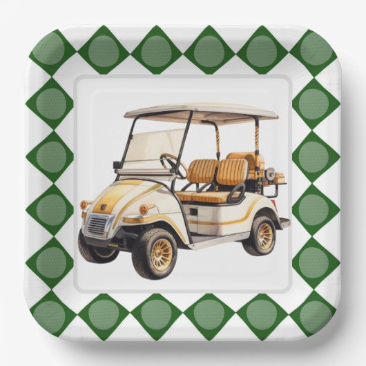 Golfwagen Pappteller (Vorderseite)