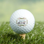 Golfwagen Rosa Blumenmuster Golfball (Insitu T-Shirt)