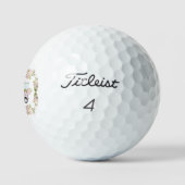 Golfwagen Rosa Blumenmuster Golfball (Logo)