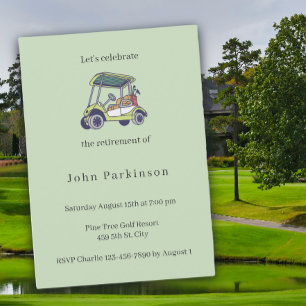 Golfwagen-Ruhestandsfeier für Golf-Liebhaber Einladung