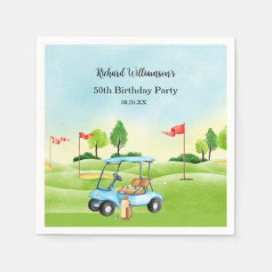 Golfwagen-Szene individuell zum Geburtstag jedes J Serviette