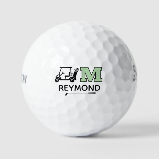 Golfwagen und benutzerdefinierte M-Initiale Markie Golfball (Vorderseite)