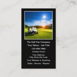 Golfwagen und Golfauto-Thema Visitenkarte