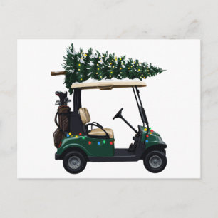 Golfwagen-Weihnachtsbaumlichter Golfer Weihnachten