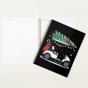 Golfwagen-Weihnachtsbaumlichter Xmas-Sport-Golfer Planer