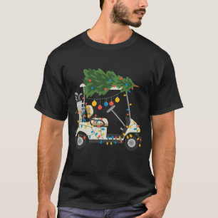 Golfwagen-Weihnachtsbaumlichter Xmas-Sport-Golfer T-Shirt
