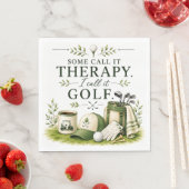 Golfzubehör mit Text auf Grün Serviette (Beispiel)