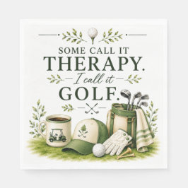 Golfzubehör mit Text auf Grün Serviette